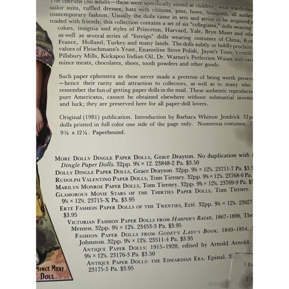 Antique Advertising Paper Dolls Full Color Book Barbara Whitton Jendrick 1981 - Picture 7 of 8